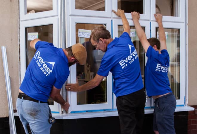 New uPVC windows being installed by Everest