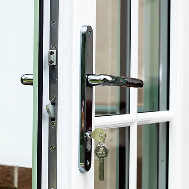 Two colour French doors with white inside